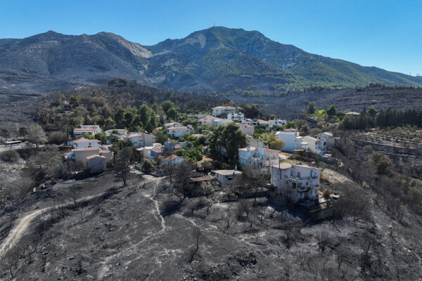 Лесной пожар рядом с Афинами вызывает жертвы и ущерб